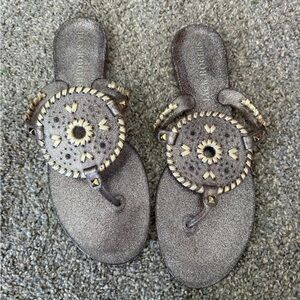 Jack Rogers Jelly Sandals with Gold Accents